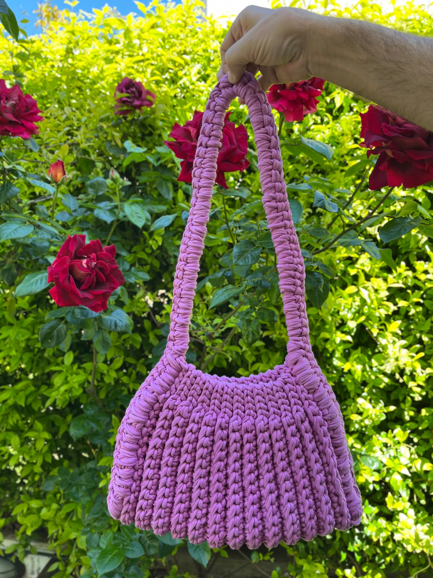 Bolso de hombro a crochet / bolso hecho a mano / bolso a crochet tendencia / bolso a crochet verano