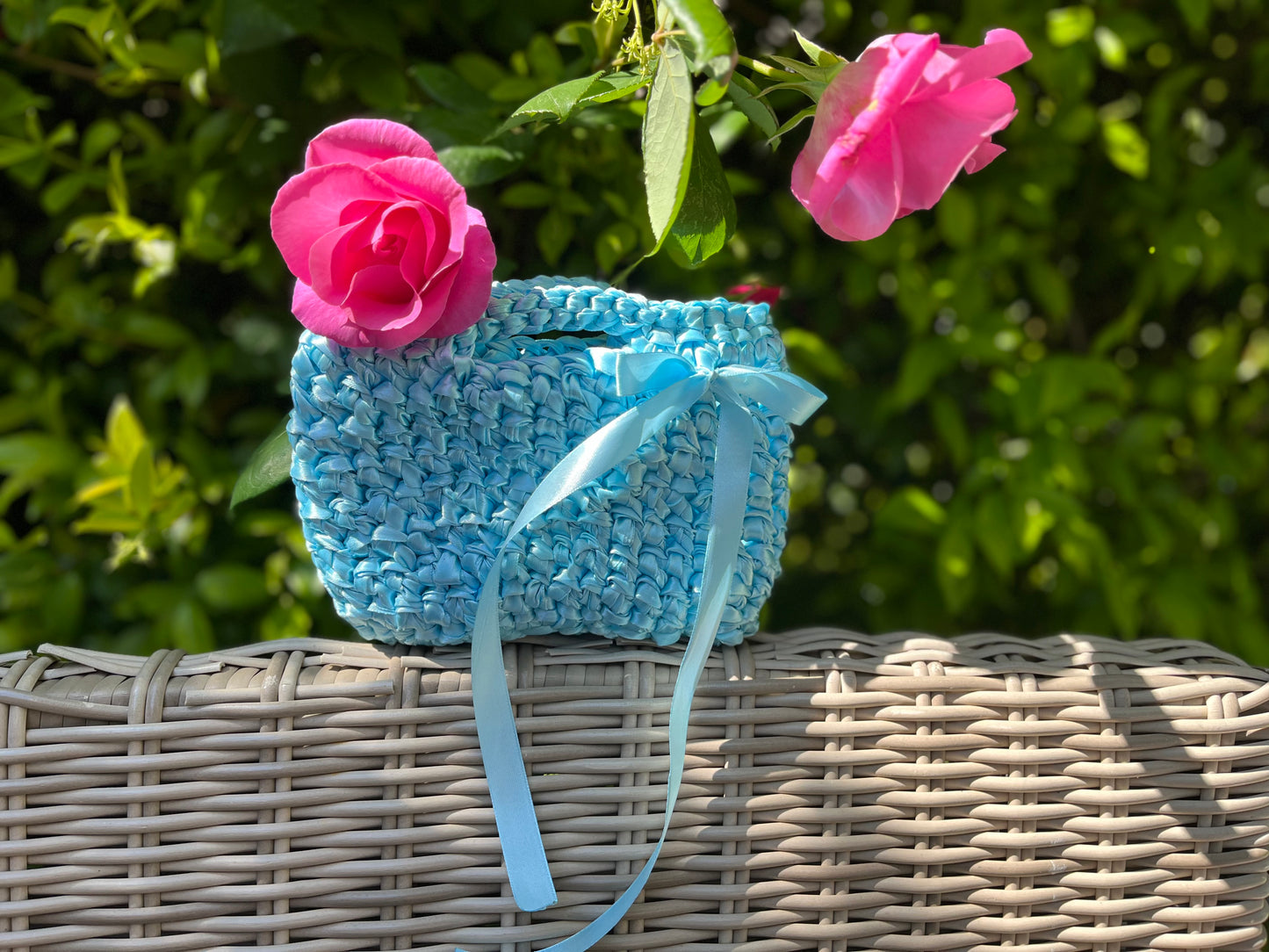 Mini tote bag / Mini bolso a crochet comunión