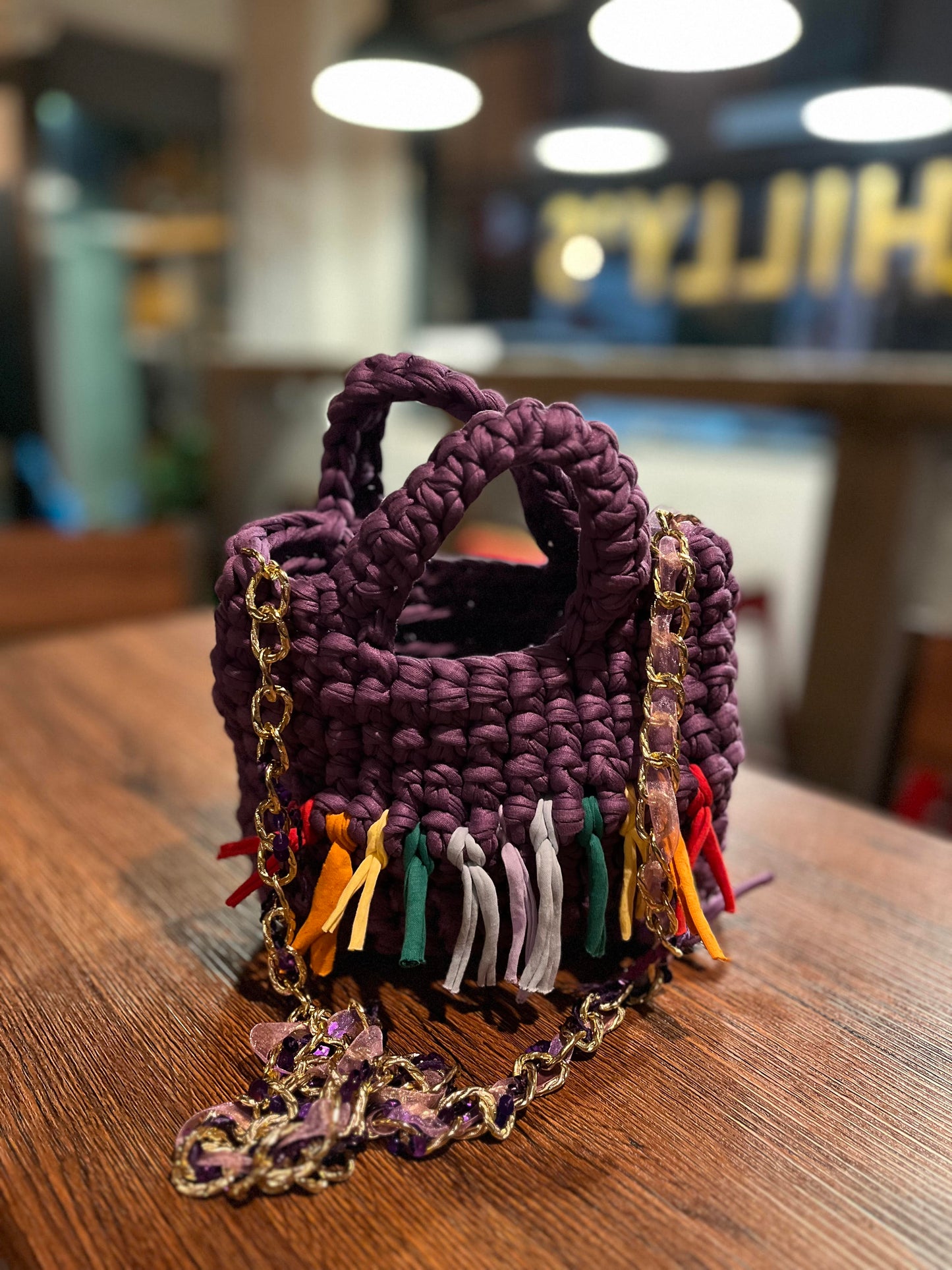Mini bolso de mano a crochet morado / mini bolso a crochet de mano boda / mini bolso a crochet comunión / mini bolso a crochet graduación/ mini bolso a crochet tendencia
