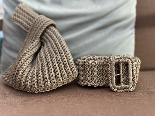 Bolso de nudo de ganchillo bolso de pulsera japonés /Bolso a crochet nudo japonés / nudo a crochet