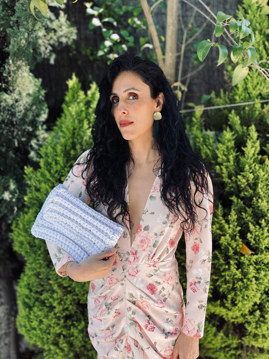 Bolso de mano hecho a crochet blanco / bolso de mano tendencia / bolso de mano boda / bolso de mano graduación/ bolso de mano comunión